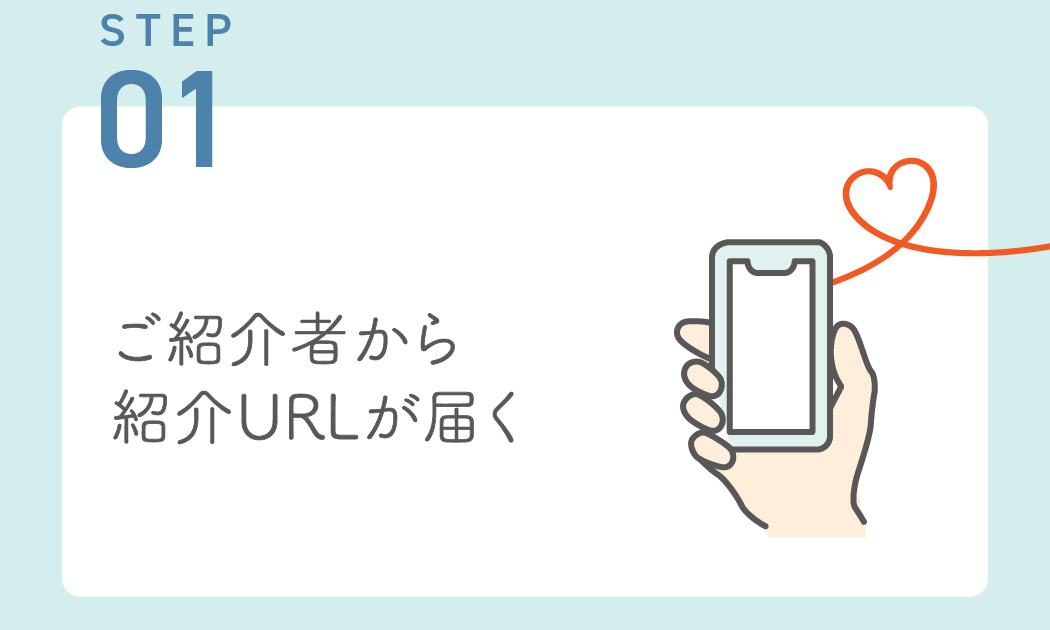 STEP01:ご紹介者から紹介URLが届く