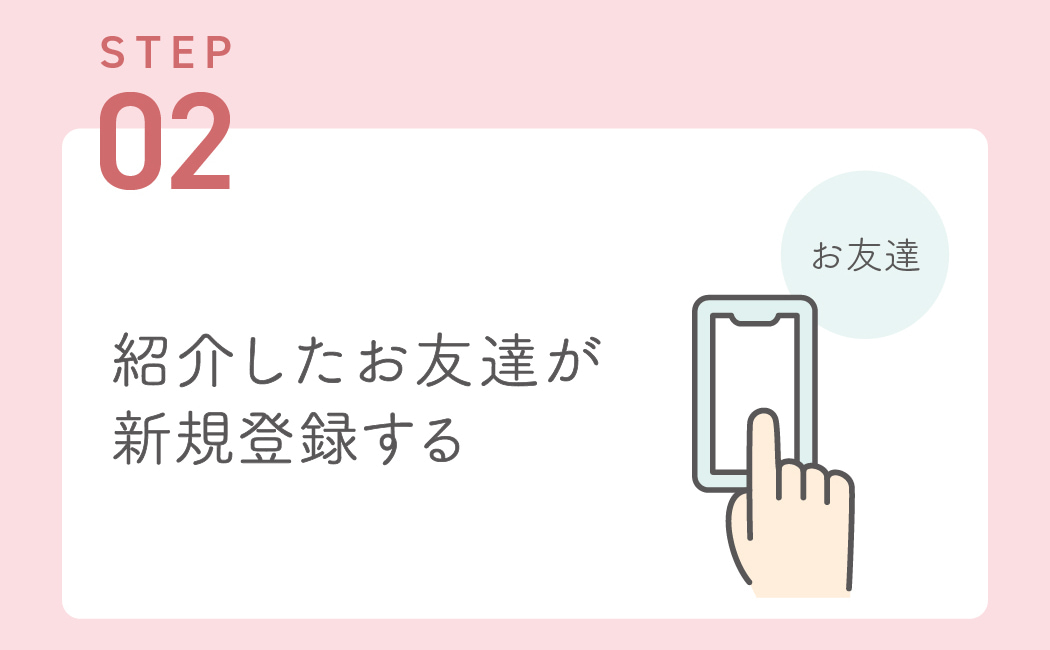 STEP02：紹介したお友達が新規登録する