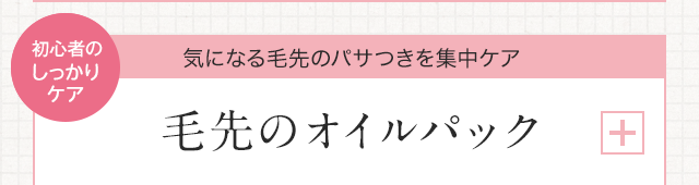 初心者のしっかりケア　気になる毛先のパサつきを集中ケア　毛先のオイルパック