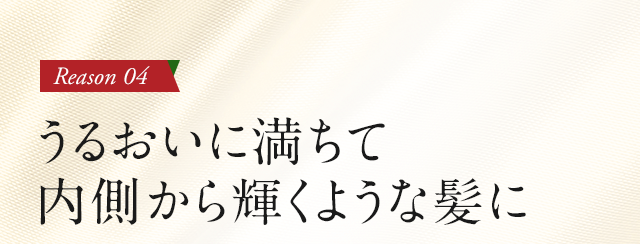 うるおいに満ちて内側から輝くような髪に